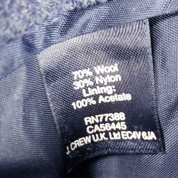 J Crew Tweed Leather Elbow Patch Two Button Sport Coat Blazer Slate Blue 40S - Picture 8 of 11